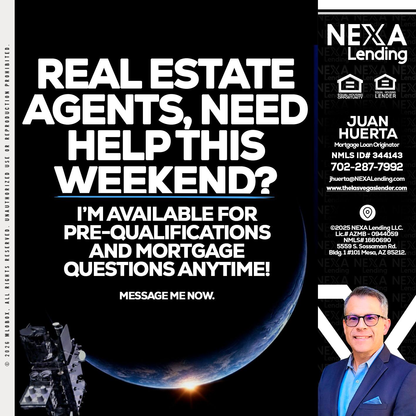 REAL ESTATE AGENTS - Juan Huerta -Mortgage Loan Originator