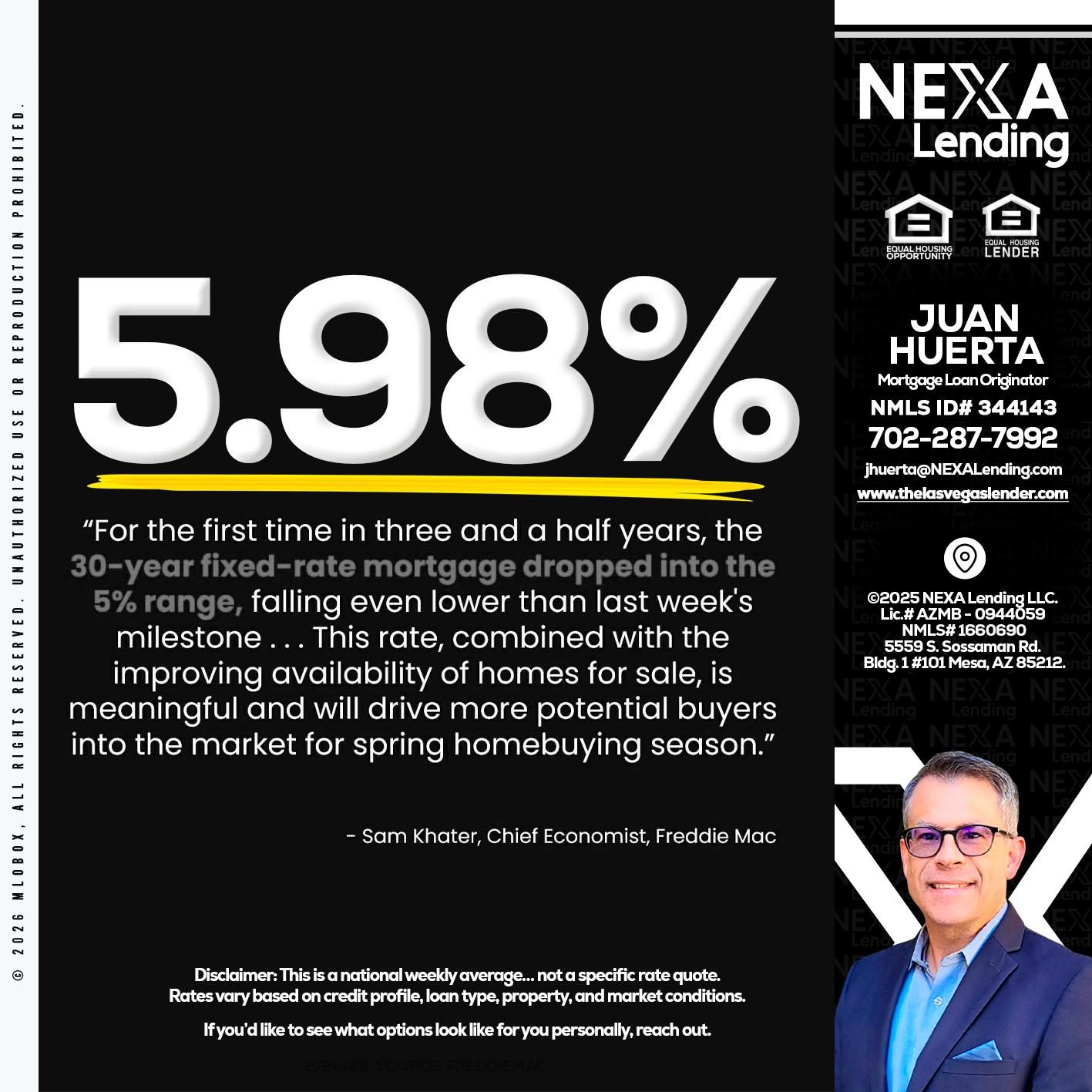 5.98% - Juan Huerta -Mortgage Loan Originator