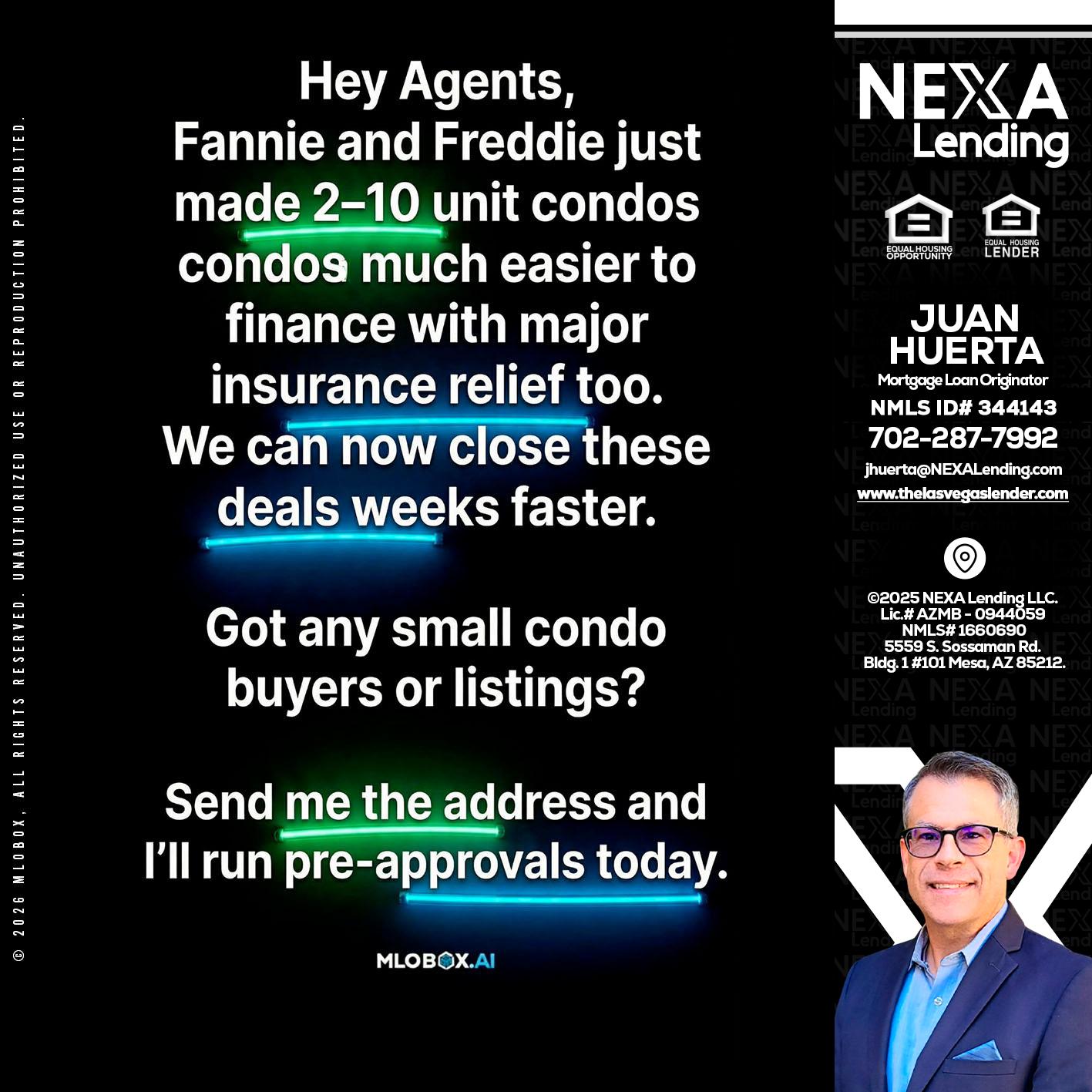 HEY AGENTS - Juan Huerta -Mortgage Loan Originator