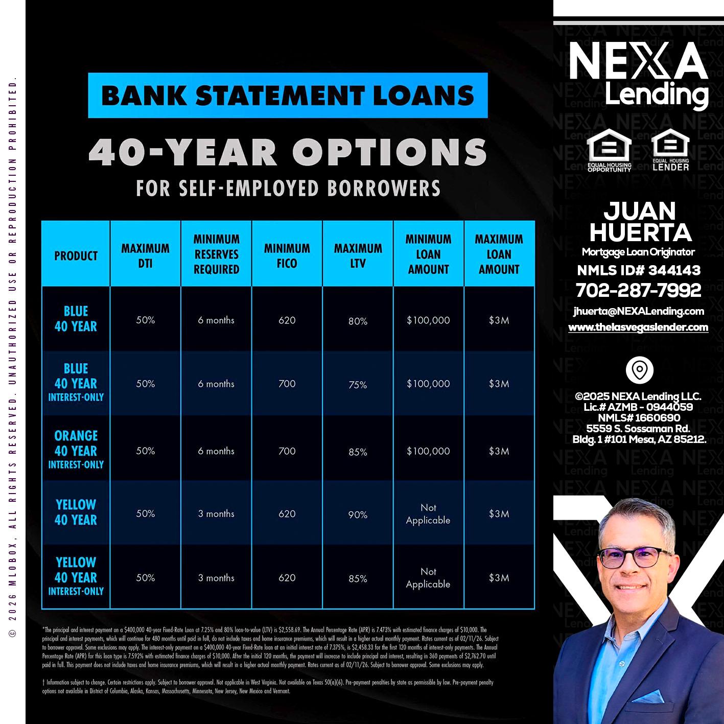 40 YR. OPTIONS - Juan Huerta -Mortgage Loan Originator