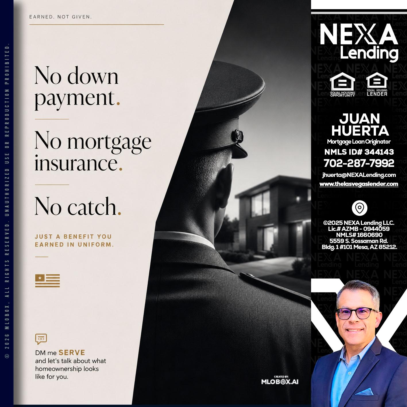 NO DOWN PAYMENT - Juan Huerta -Mortgage Loan Originator
