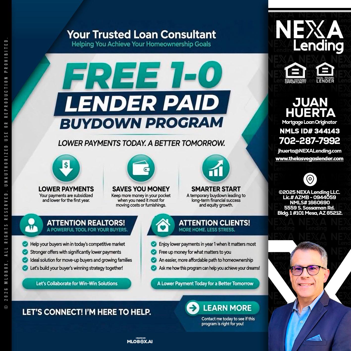 FREE 1-0 - Juan Huerta -Mortgage Loan Originator