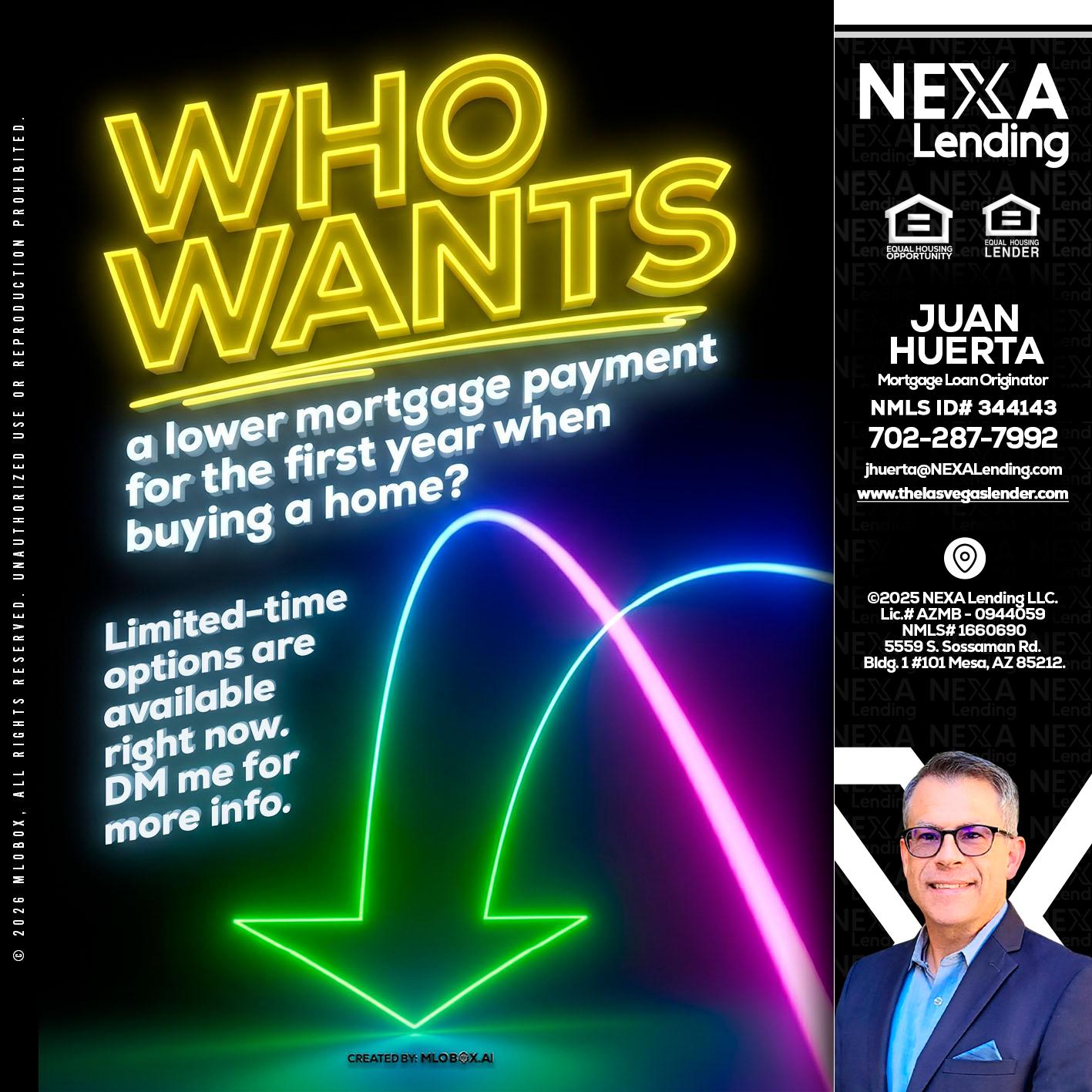 WHO WANTS - Juan Huerta -Mortgage Loan Originator